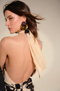 Robe Oriental Dreams en soie - Noir