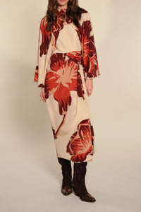 Robe Odyssey en soie - Rouge