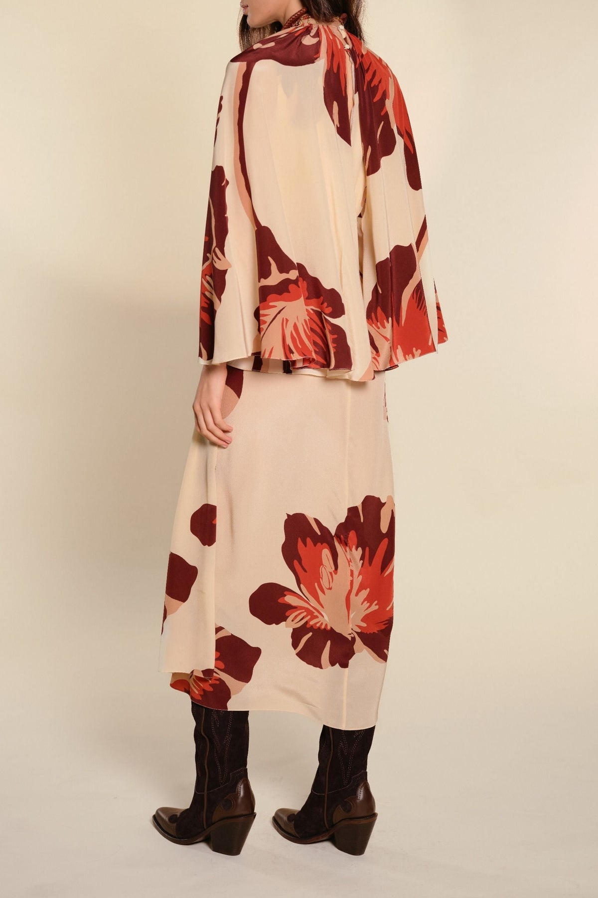 Robe Odyssey en soie - Rouge