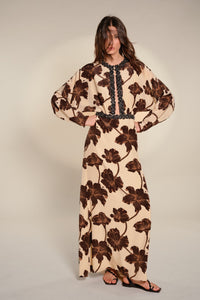 Adoracion Continua silk dress - Brown