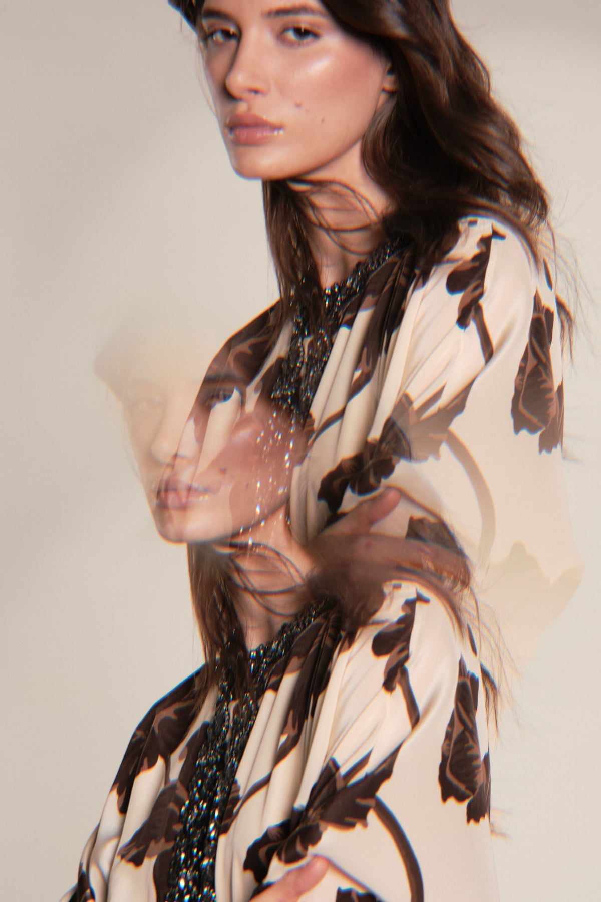 Adoracion Continua silk dress - Brown