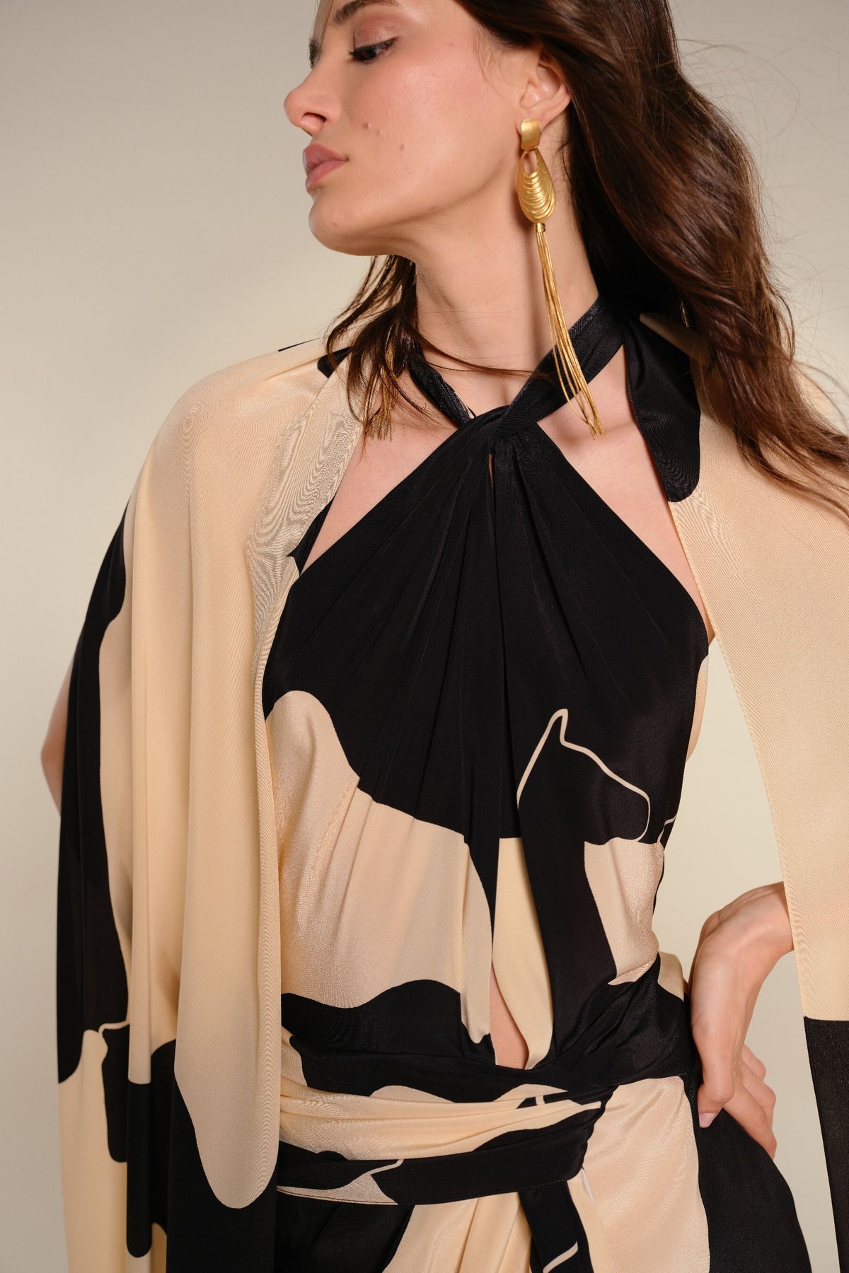 Robe Shadows en soie - Noir