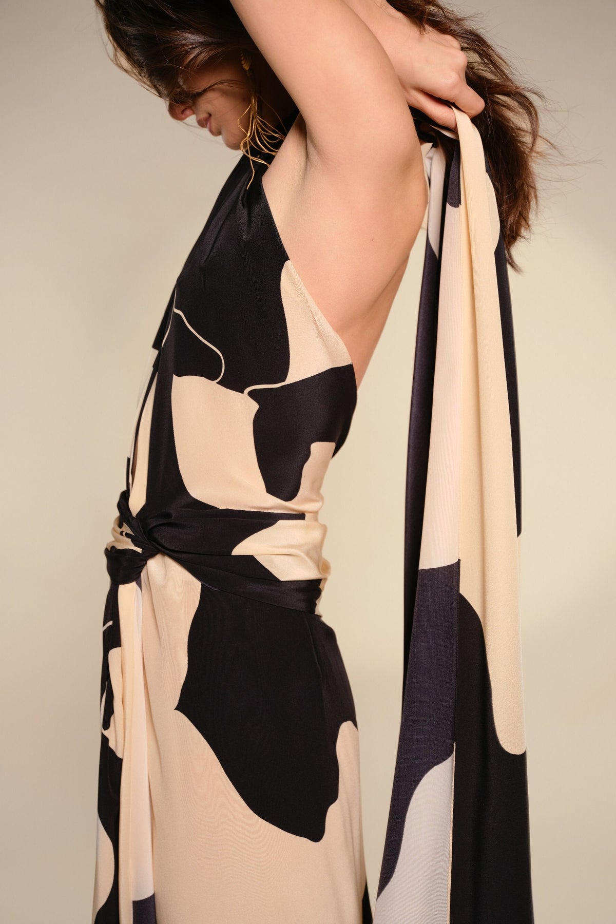 Robe Shadows en soie - Noir