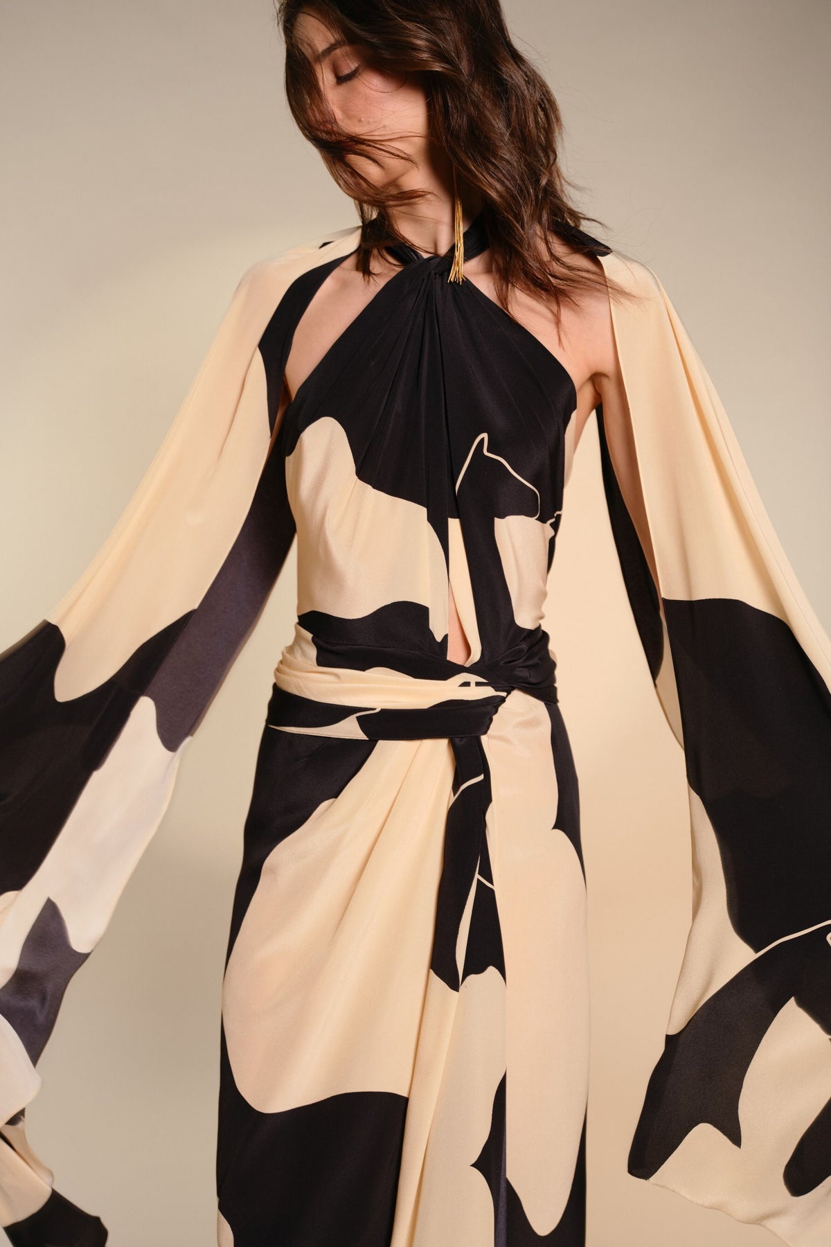 Robe Shadows en soie - Noir