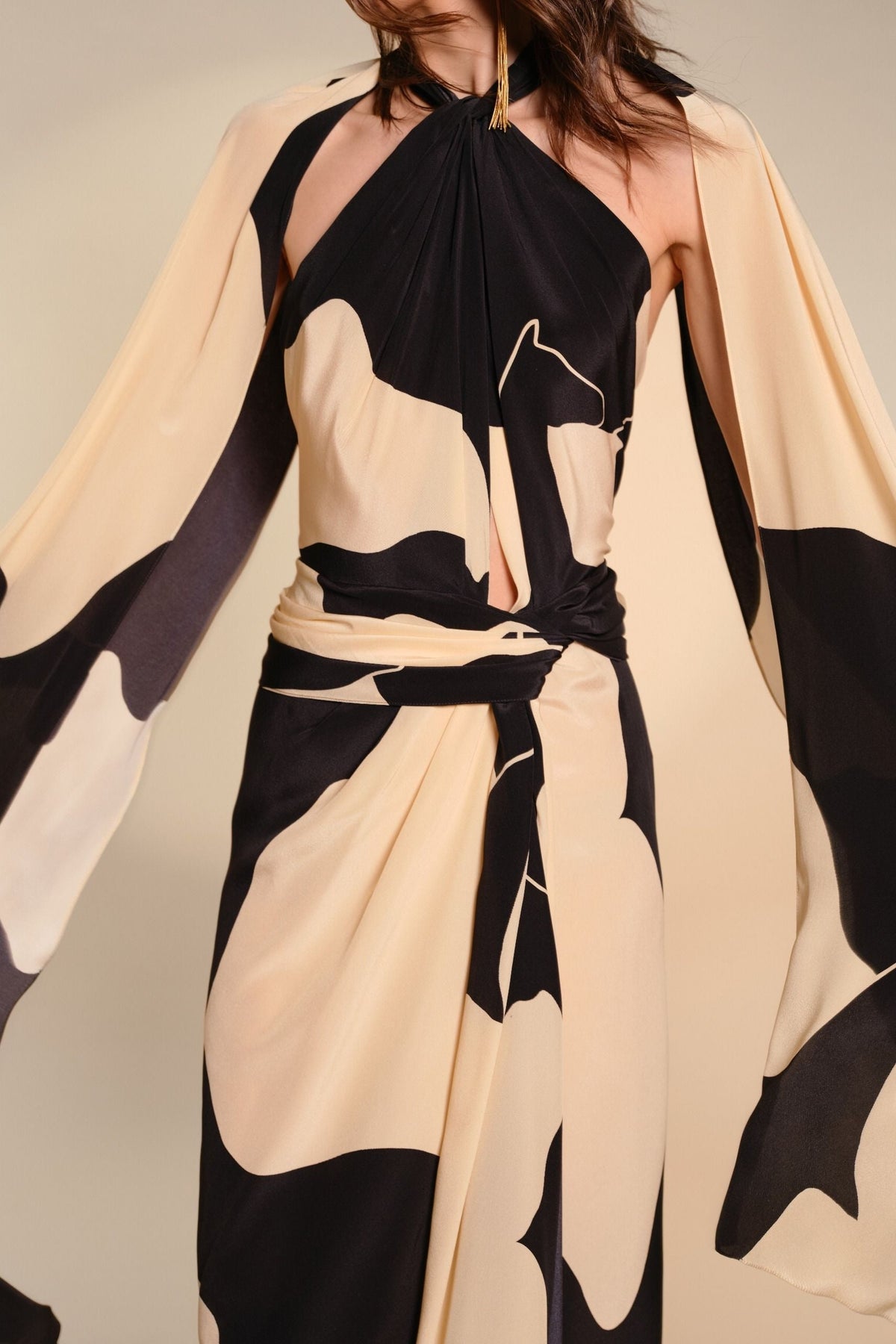 Robe Shadows en soie - Noir