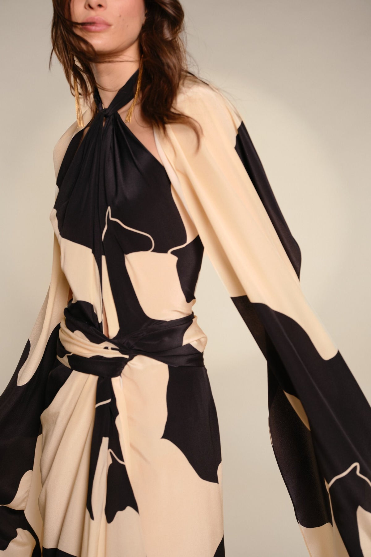 Robe Shadows en soie - Noir