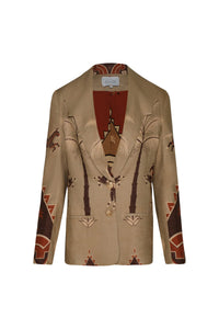 Calo linen jacket - Brown