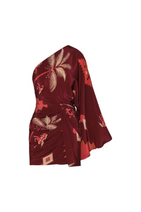 Hidden Oasis silk dress - Wine