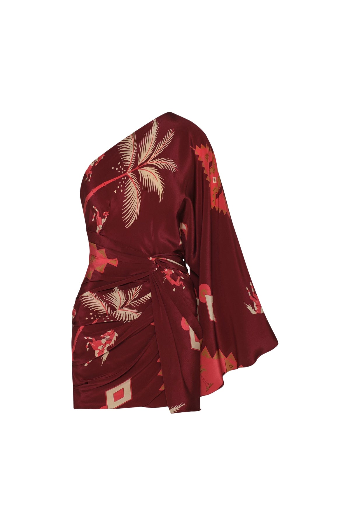 Hidden Oasis silk dress - Wine