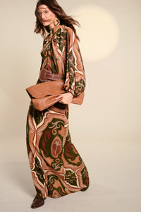 Blouse Intricate Islands en soie - Marron