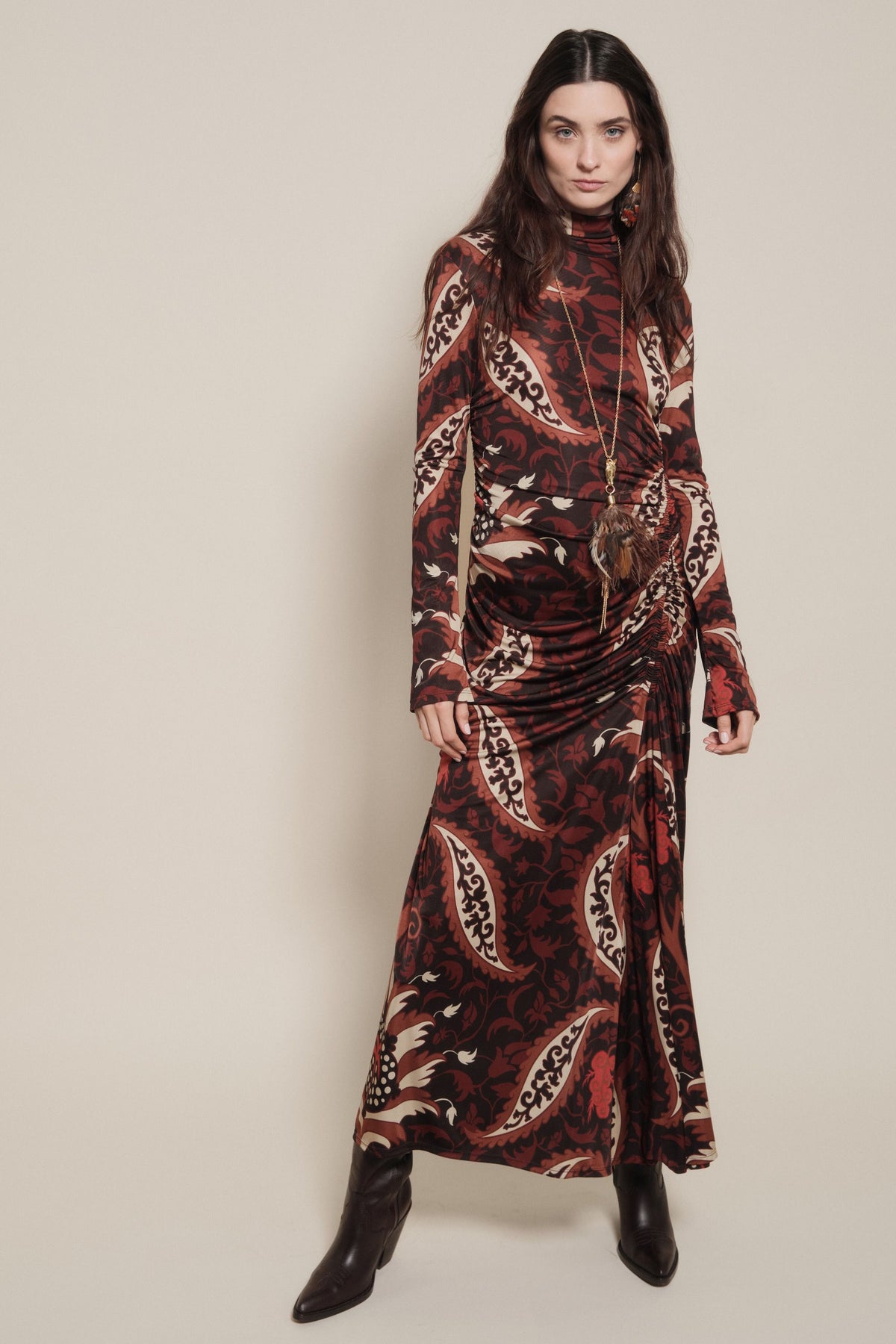 Start Point Dress - Brown