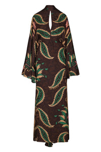 Traditional silk tunic dress - Brown
