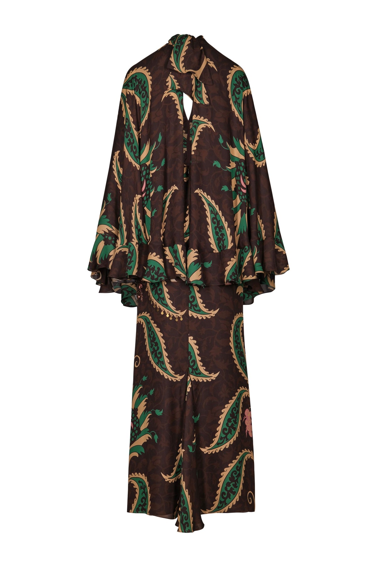 Traditional silk tunic dress - Brown