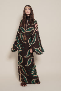 Traditional silk tunic dress - Brown