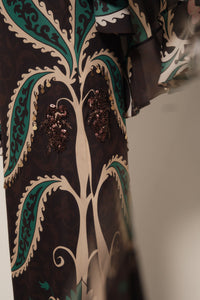 Traditional silk tunic dress - Brown