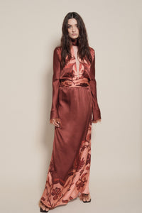 Robe arty en soie - Wine