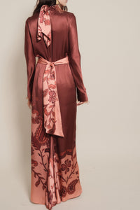 Artistic silk dress - Wine