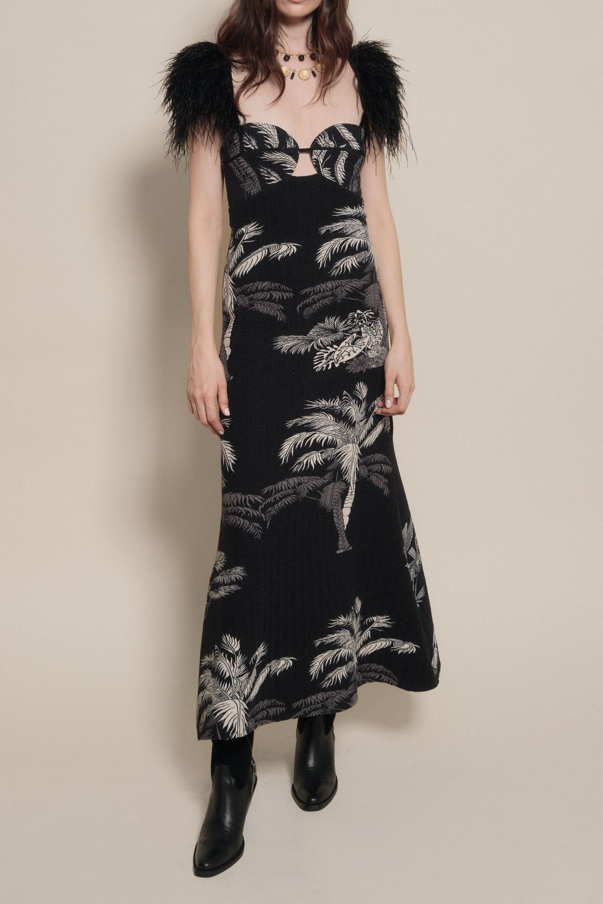 Leaves And Vines Dress - Black