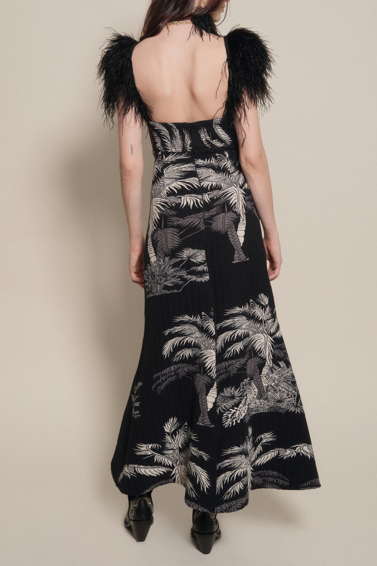 Leaves And Vines Dress - Black