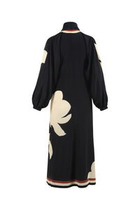 Robe Ollantay en soie - Noir