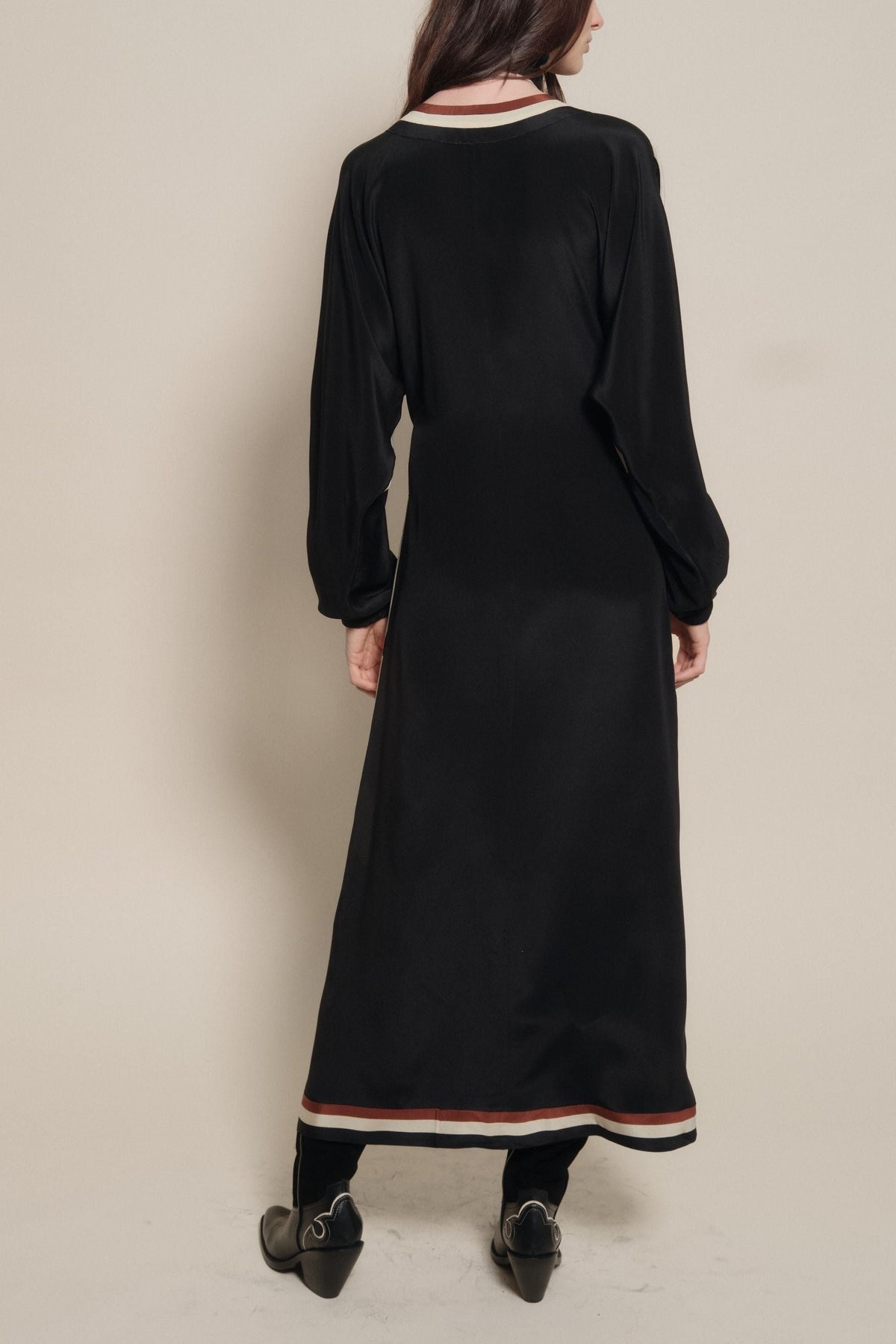 Robe Ollantay en soie - Noir