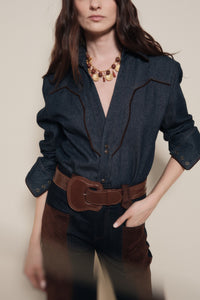 Chemise Hacia Puerto en coton - Bleu marine