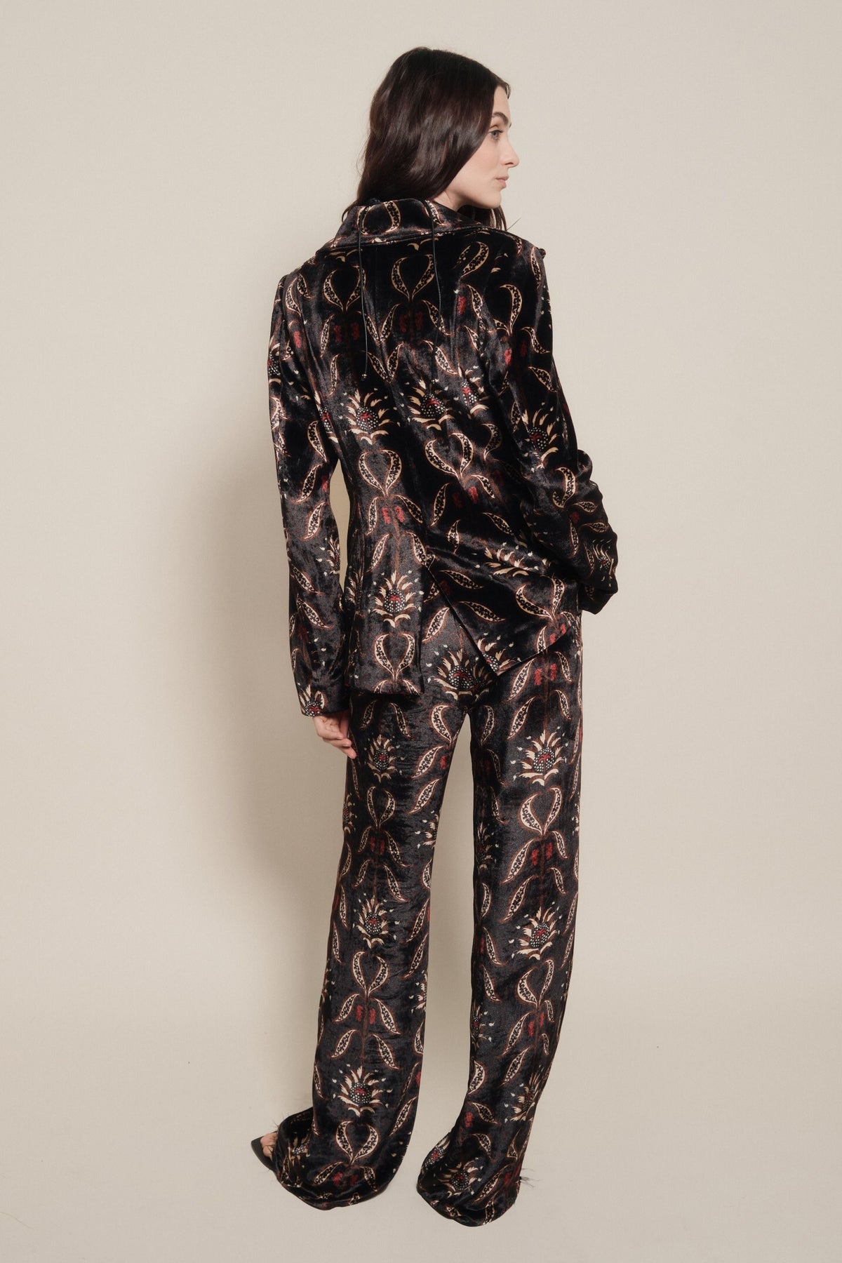 Pantalon Slouchiness en soie - Noir
