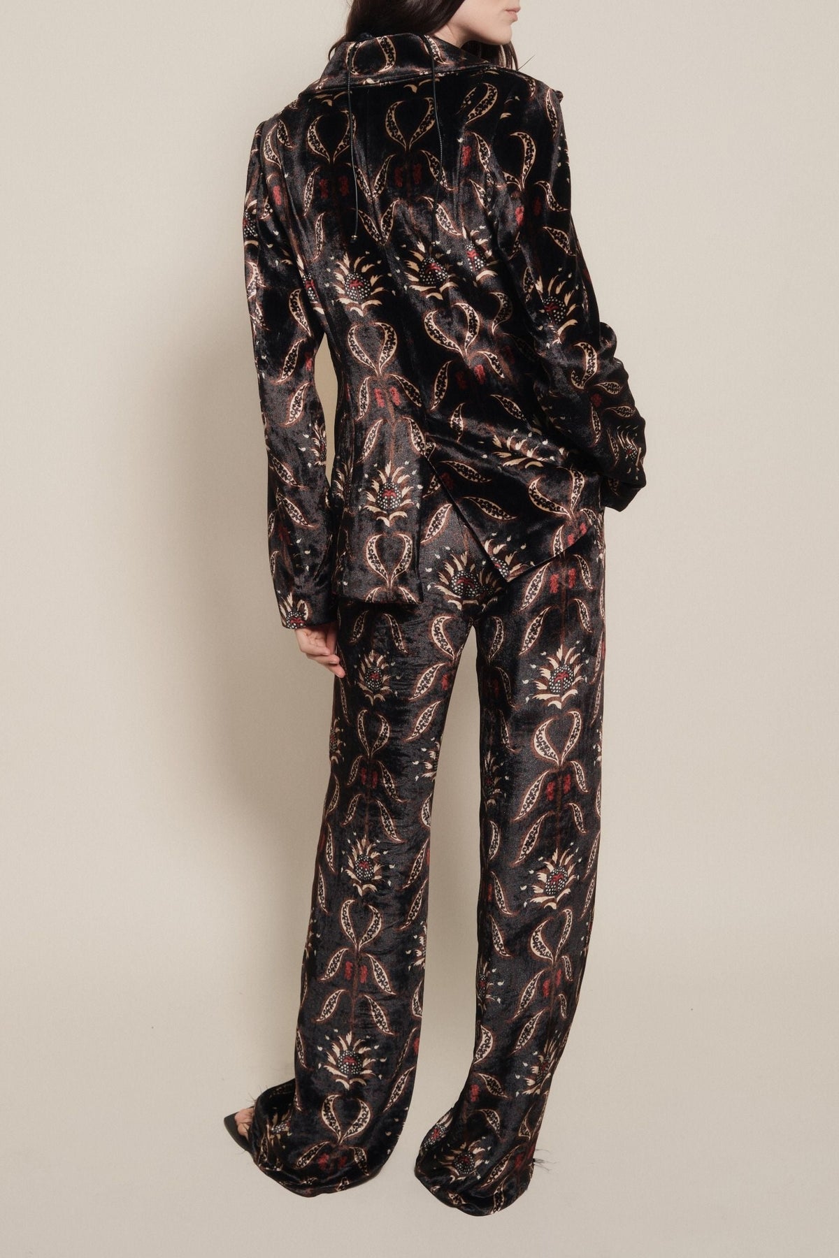 Pantalon Slouchiness en soie - Noir