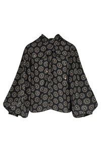 Intricate Islands silk blouse - Black