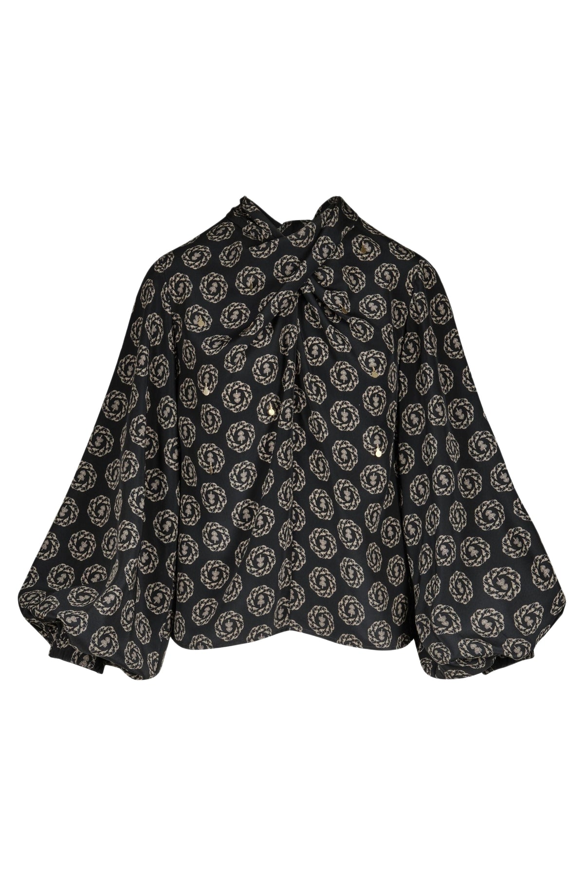 Intricate Islands silk blouse - Black