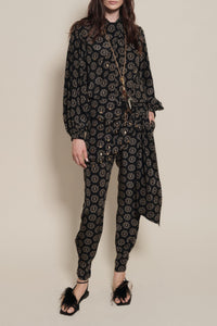 Intricate Islands silk blouse - Black