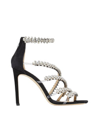 Sandales Josefine 100 en daim à cristaux - Black & Crystal