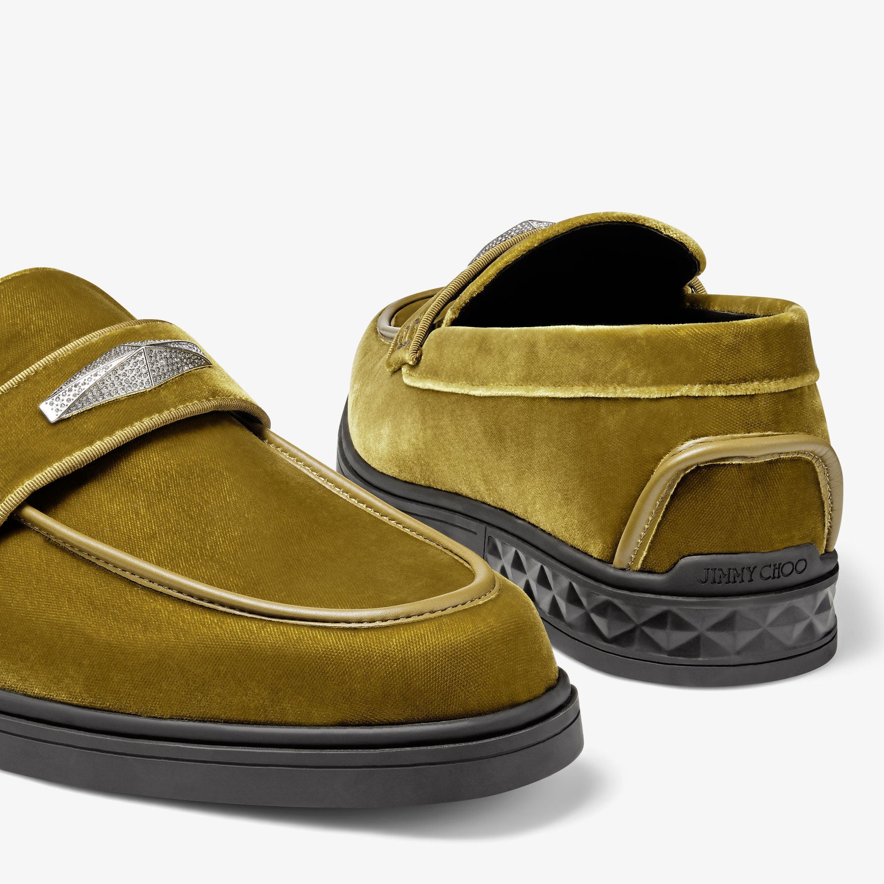 Mocassins Josh en velours avec motif pavé Diamond - Citrine & Crystal