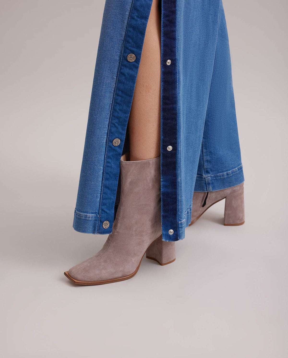 Bottines Journal en daim - Moon Grey