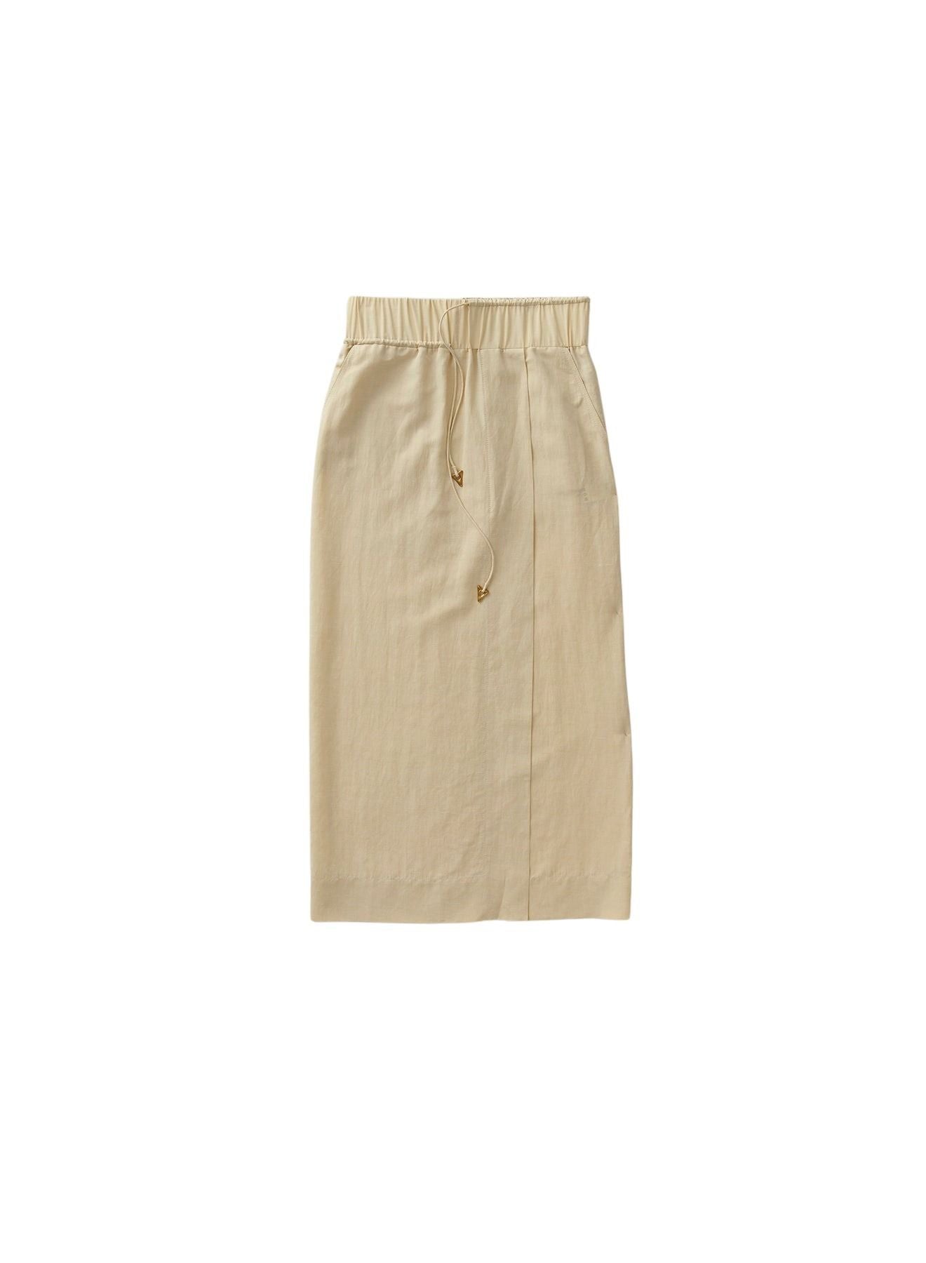 Jupe Jovian portefeuille en lin mélangé - Champagne