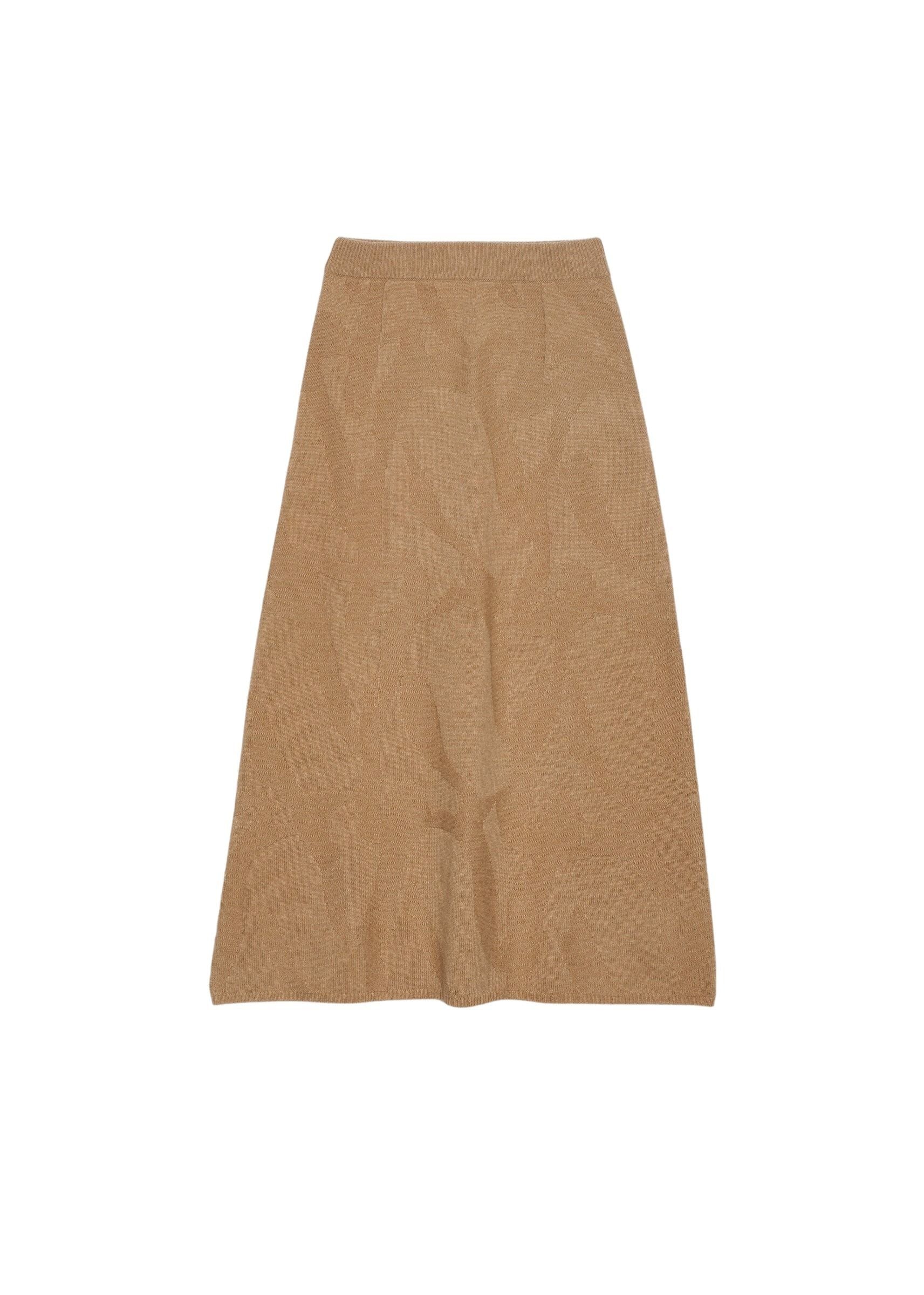 Jovi midi skirt in wool - Beige