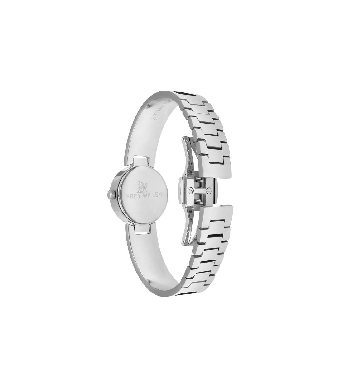 Montre Round en émail et plaqué au rhodium - Bleu & jaune & violet