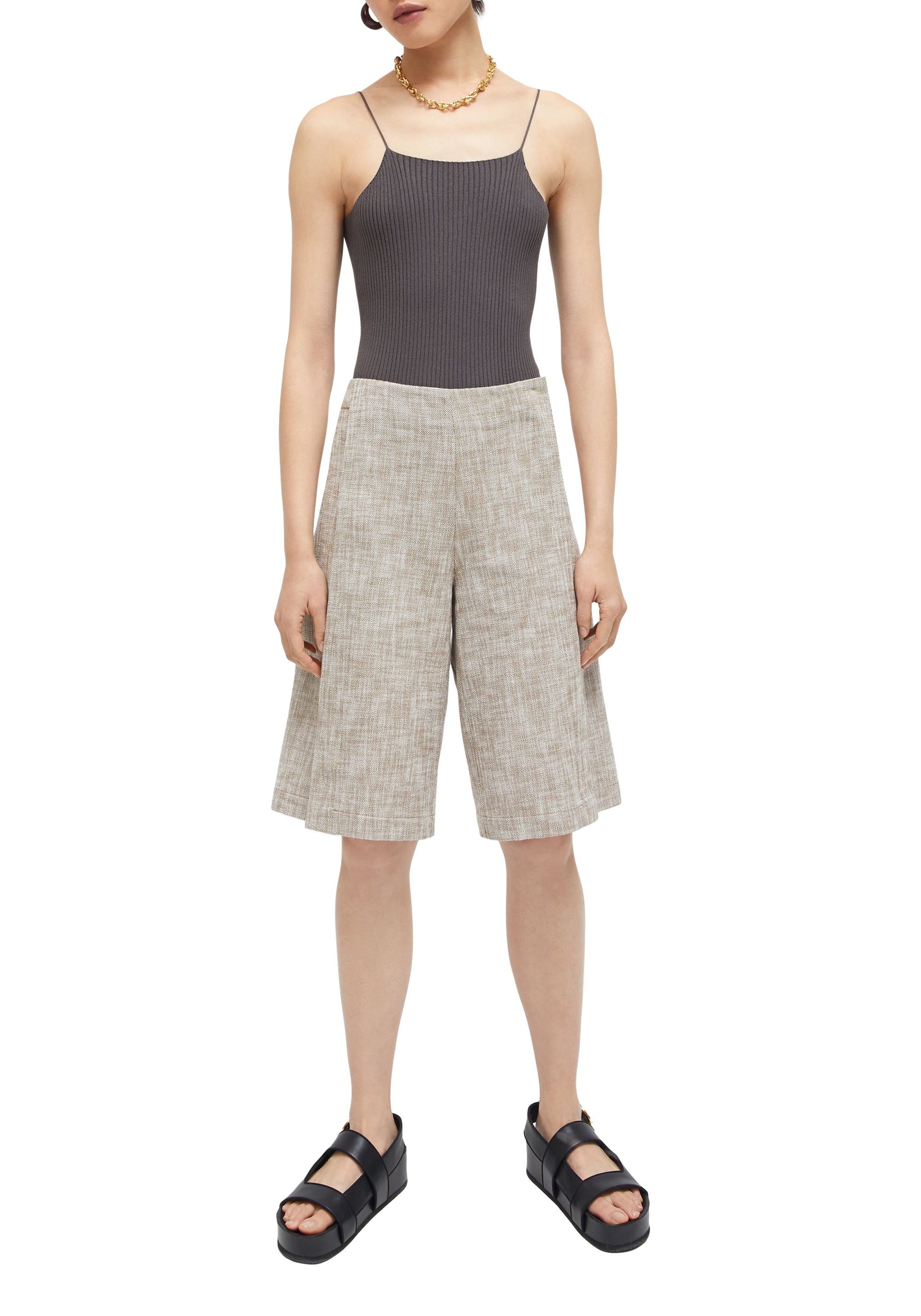 Bermuda Joyce à zip - Beige