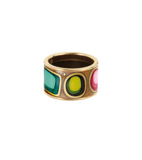 Bague Diva en émail et décoré à l'or - Marron & vert & rouge