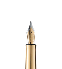 Stylo plume en émail et décoré à l'or - Orange & rouge & bleu