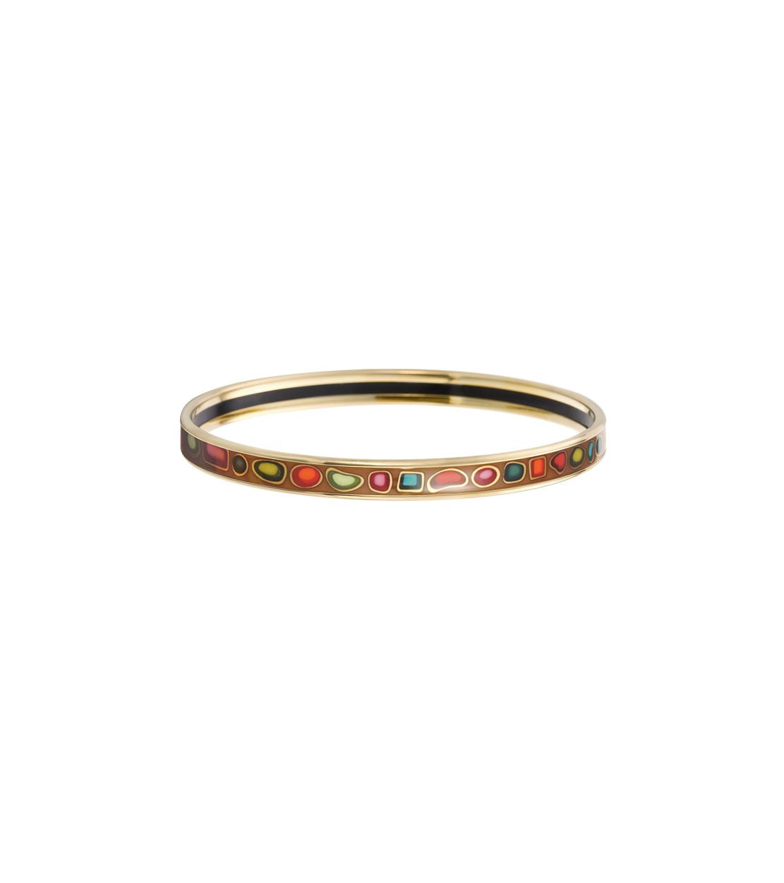 Ultra enamel and gold bracelet - Brown & green & red