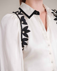 Chemise Jo en soie - Black & White