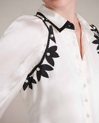 Chemise Jo en soie - Black & White