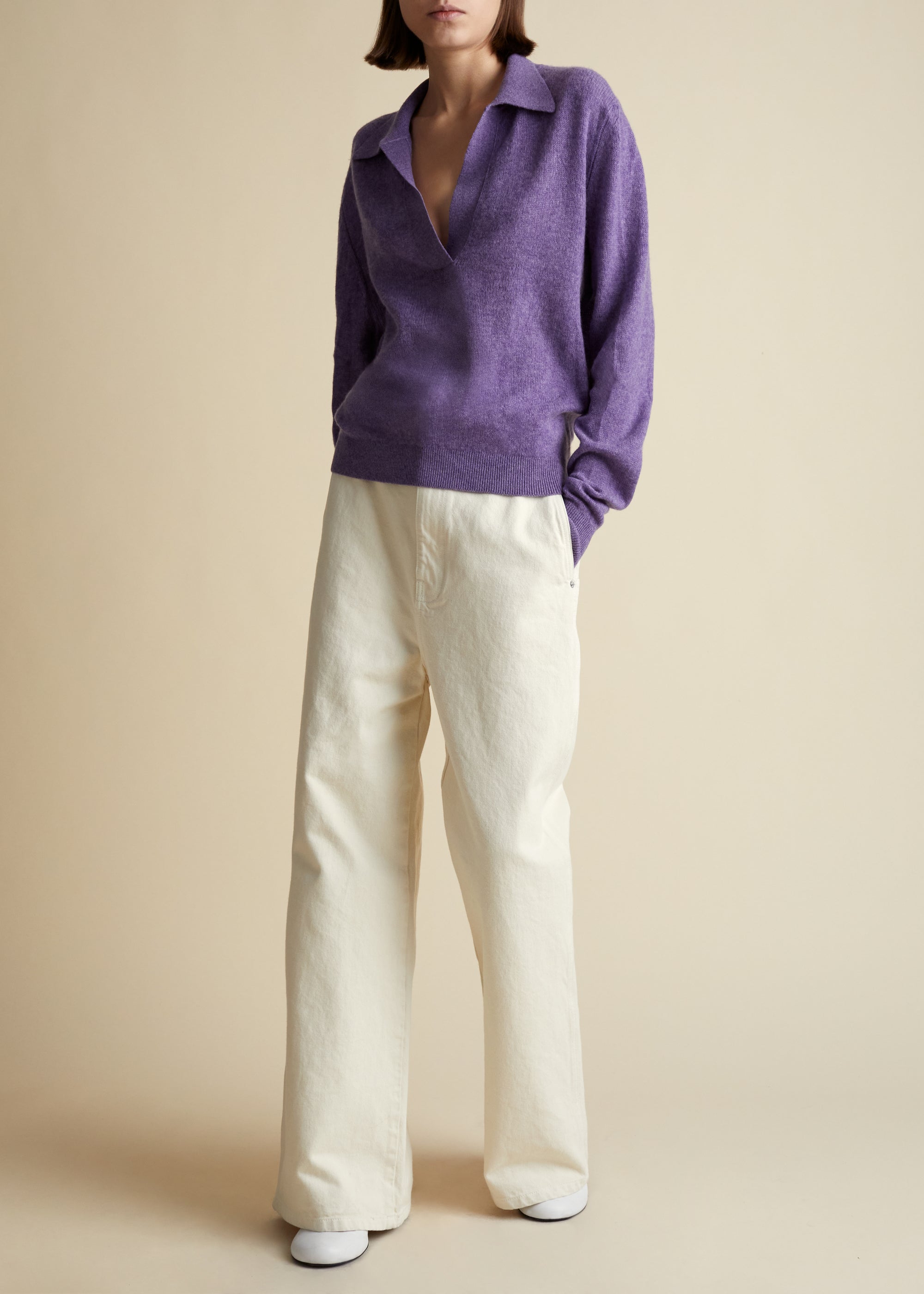 Jo sweater in cashmere - Amethyst