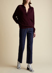 Jo sweater in cashmere - Merlot