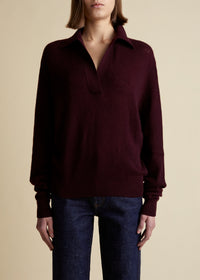 Jo sweater in cashmere - Merlot