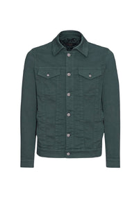 Denim jacket with topstitching - Green