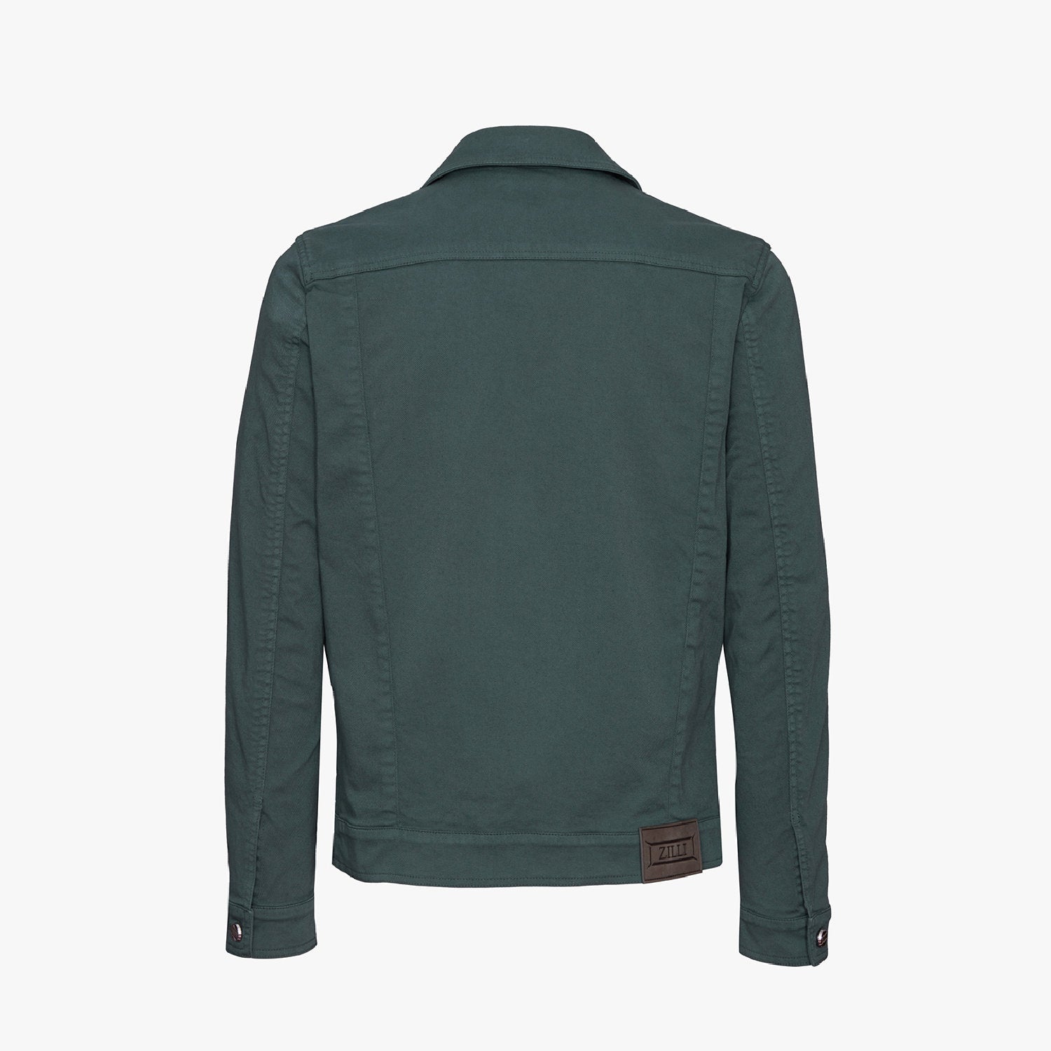 Denim jacket with topstitching - Green