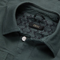 Denim jacket with topstitching - Green