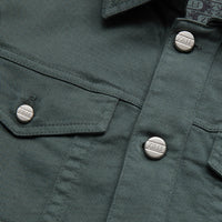 Denim jacket with topstitching - Green